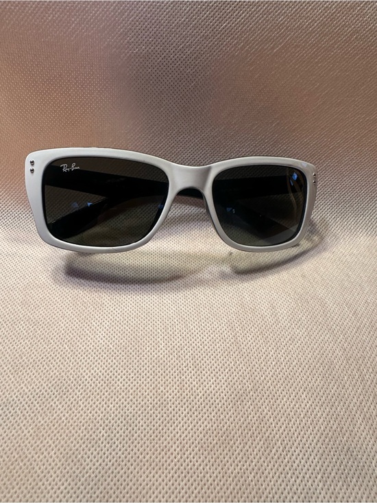 Ray-Ban White Frame Sunglasses with Dark Lenses RB4148. main image 7